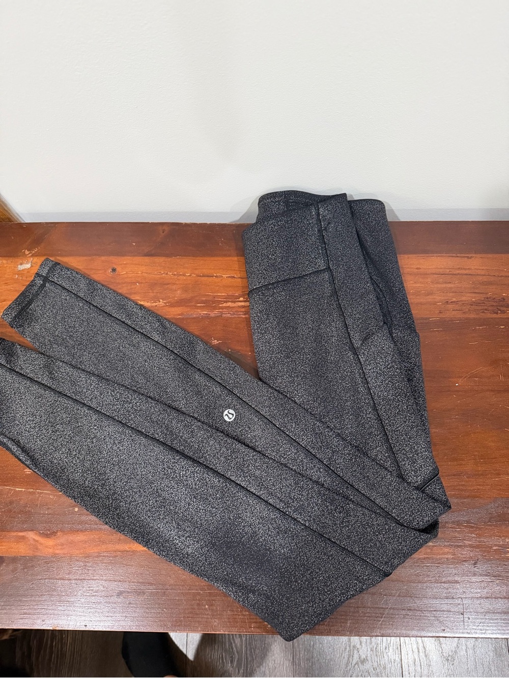 Lululemon black & silver speckled leggings